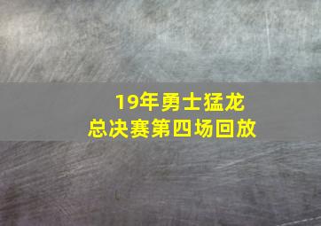 19年勇士猛龙总决赛第四场回放