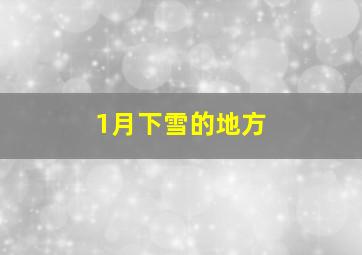 1月下雪的地方