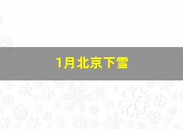 1月北京下雪