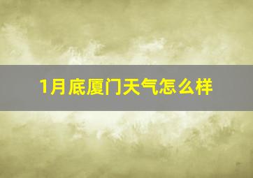 1月底厦门天气怎么样