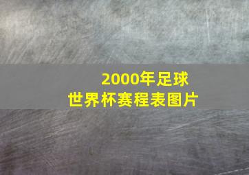 2000年足球世界杯赛程表图片