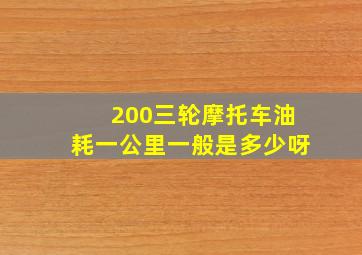 200三轮摩托车油耗一公里一般是多少呀