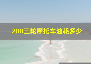 200三轮摩托车油耗多少