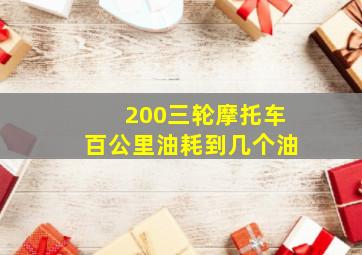 200三轮摩托车百公里油耗到几个油