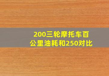 200三轮摩托车百公里油耗和250对比