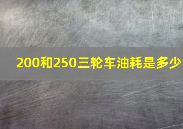 200和250三轮车油耗是多少