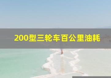 200型三轮车百公里油耗