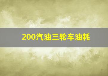 200汽油三轮车油耗