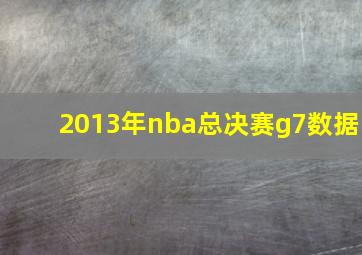 2013年nba总决赛g7数据