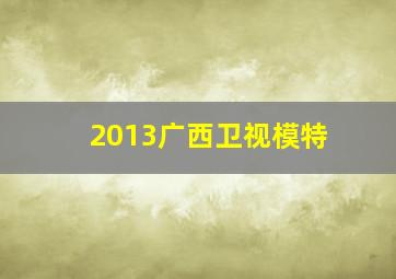 2013广西卫视模特