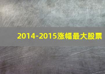 2014-2015涨幅最大股票