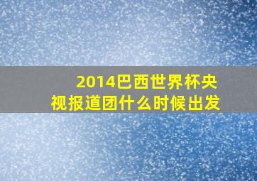 2014巴西世界杯央视报道团什么时候出发