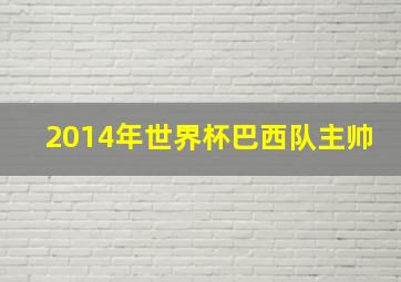 2014年世界杯巴西队主帅