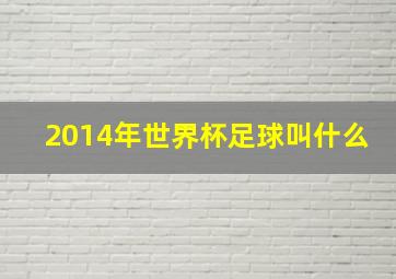 2014年世界杯足球叫什么