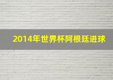 2014年世界杯阿根廷进球