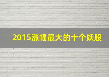 2015涨幅最大的十个妖股