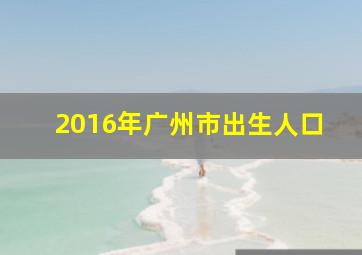 2016年广州市出生人口