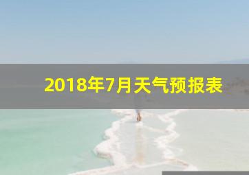 2018年7月天气预报表