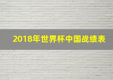 2018年世界杯中国战绩表