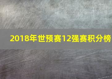 2018年世预赛12强赛积分榜