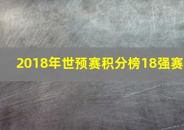 2018年世预赛积分榜18强赛