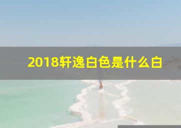 2018轩逸白色是什么白