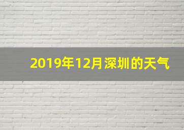 2019年12月深圳的天气