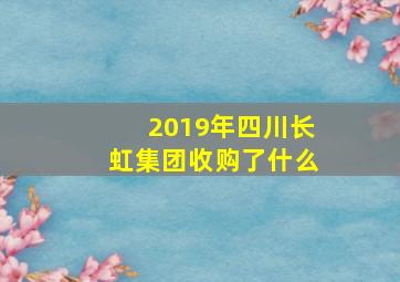 2019年四川长虹集团收购了什么