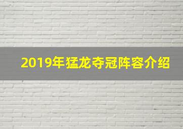 2019年猛龙夺冠阵容介绍