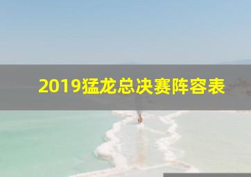 2019猛龙总决赛阵容表