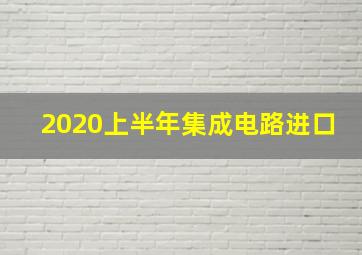 2020上半年集成电路进口