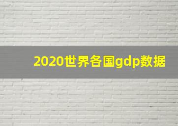 2020世界各国gdp数据