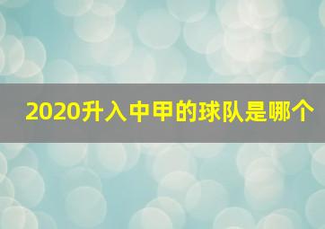 2020升入中甲的球队是哪个