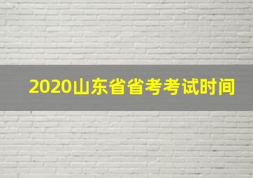 2020山东省省考考试时间