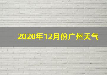 2020年12月份广州天气