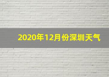 2020年12月份深圳天气