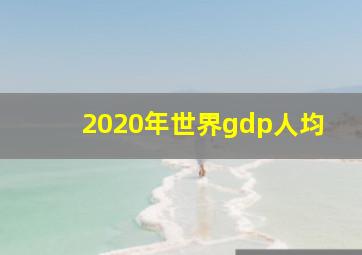 2020年世界gdp人均