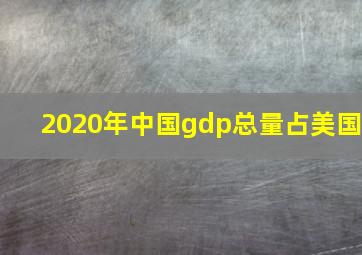 2020年中国gdp总量占美国