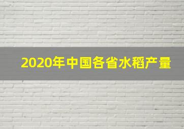 2020年中国各省水稻产量