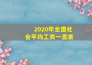 2020年全国社会平均工资一览表