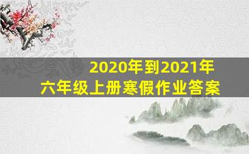 2020年到2021年六年级上册寒假作业答案