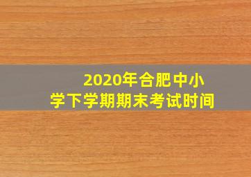 2020年合肥中小学下学期期末考试时间