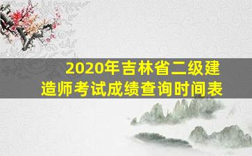 2020年吉林省二级建造师考试成绩查询时间表