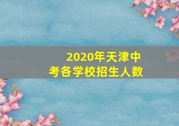 2020年天津中考各学校招生人数