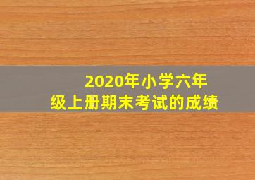 2020年小学六年级上册期末考试的成绩