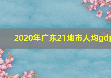 2020年广东21地市人均gdp