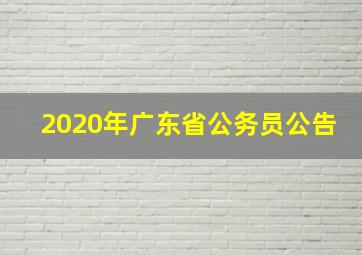 2020年广东省公务员公告