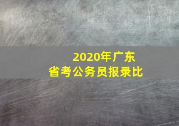 2020年广东省考公务员报录比