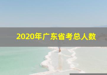 2020年广东省考总人数