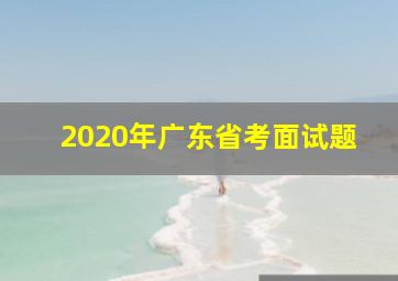 2020年广东省考面试题